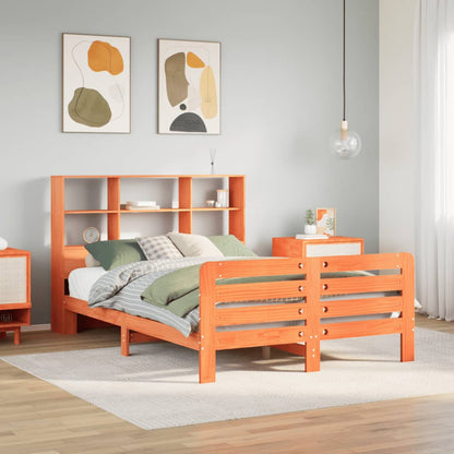 Bed Frame without Mattress Wax Brown 120x200 cm Solid Wood Pine