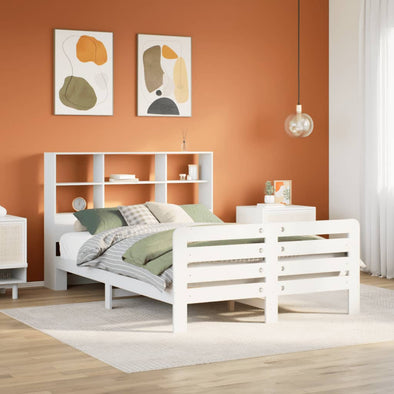 Bed Frame without Mattress White 140x200 cm Solid Wood Pine