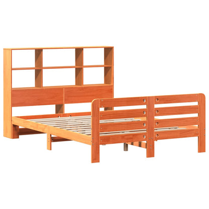 Bed Frame without Mattress Wax Brown 140x200 cm Solid Wood Pine