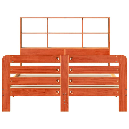 Bed Frame without Mattress Wax Brown 150x200 cm King Size Solid Wood Pine