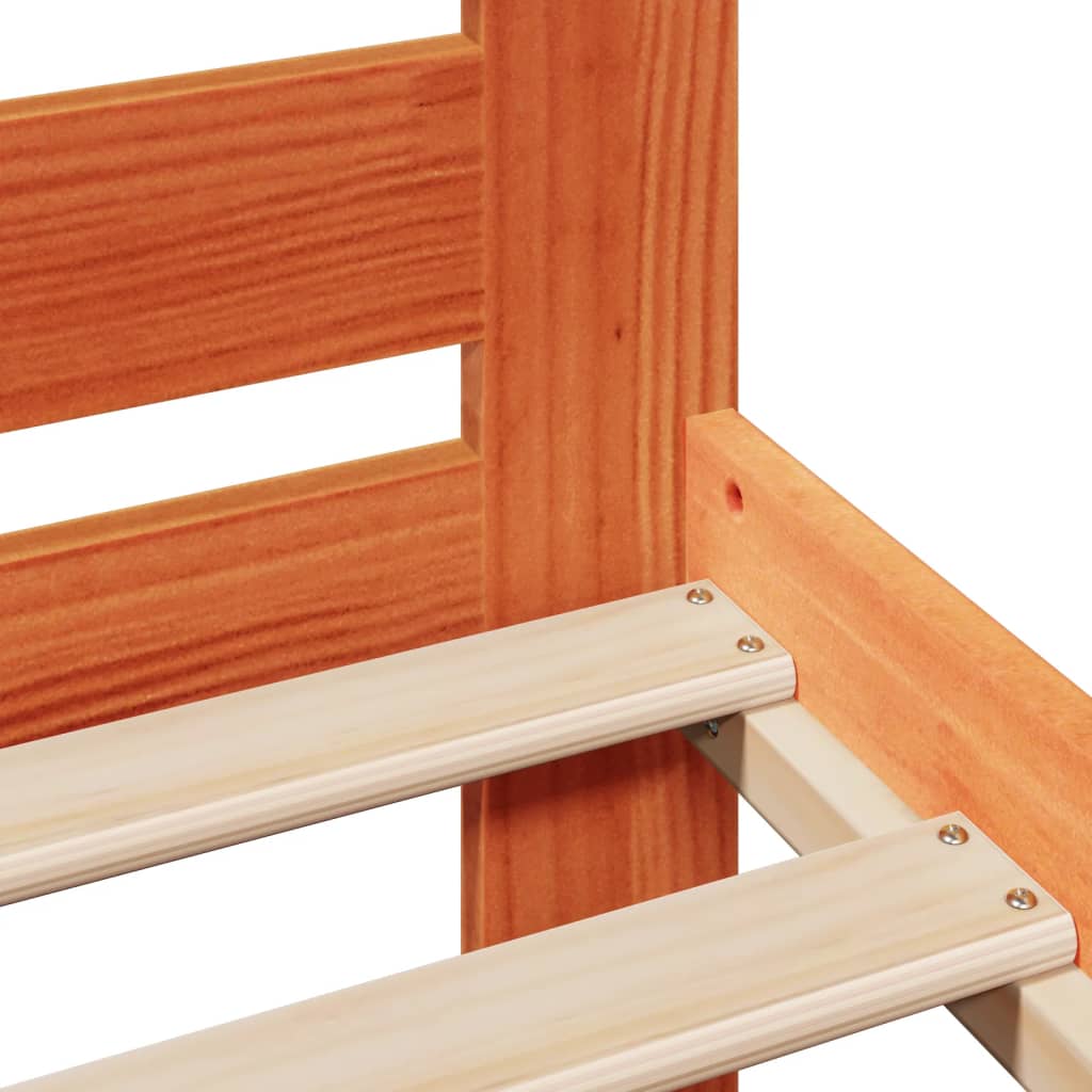 Bed Frame without Mattress Wax Brown 160x200 cm Solid Wood Pine