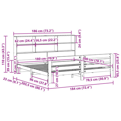 Bed Frame without Mattress White 180x200 cm Super King Solid Wood Pine