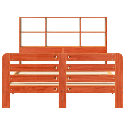 Bed Frame without Mattress Wax Brown 140x190 cm Solid Wood Pine