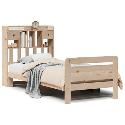 Bookcase Bed | Natural | Solid Pine Wood | Double | Bookcase Bed