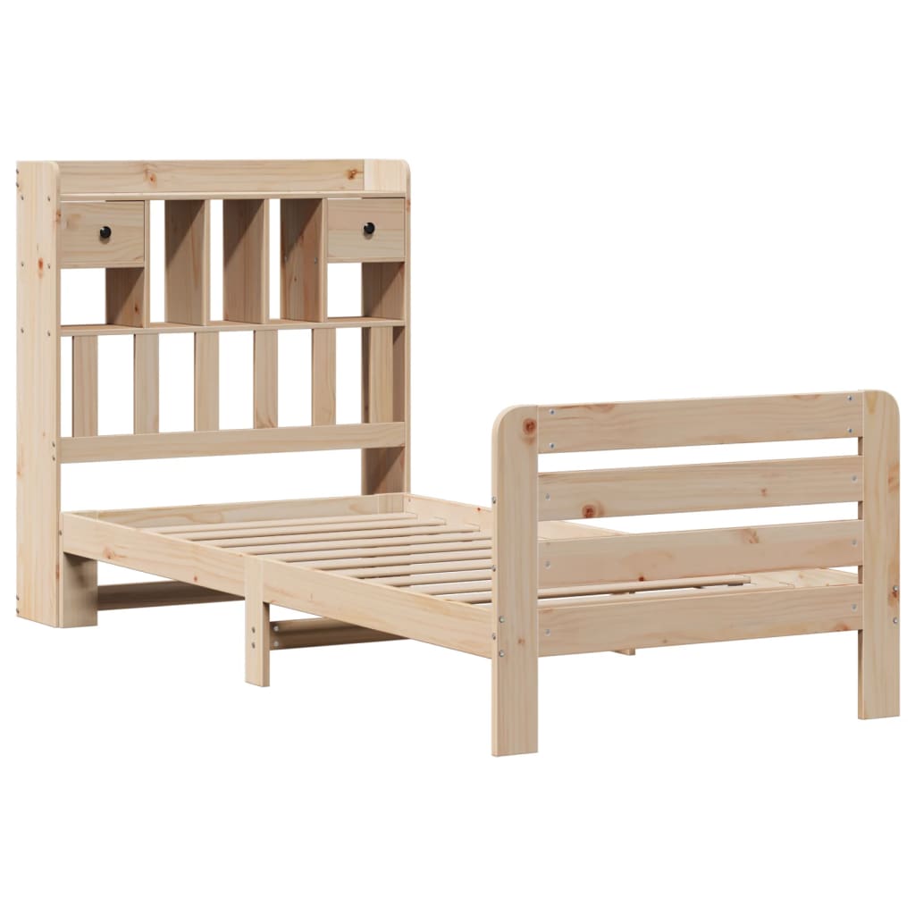 Bookcase Bed | Natural | Solid Pine Wood | Double | Bookcase Bed