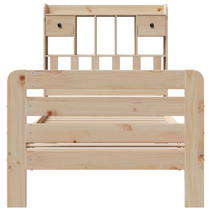 Bookcase Bed | Natural | Solid Pine Wood | Double | Bookcase Bed