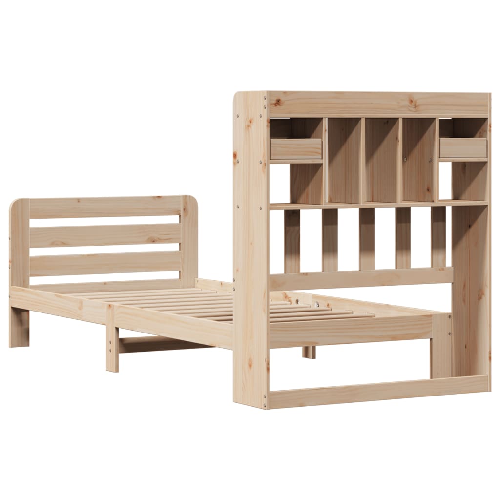 Bookcase Bed | Natural | Solid Pine Wood | Double | Bookcase Bed