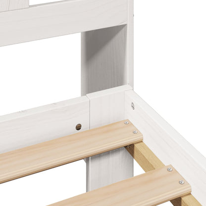 Bookcase Bed without Mattress White 150x200 cm King Size Solid Wood Pine