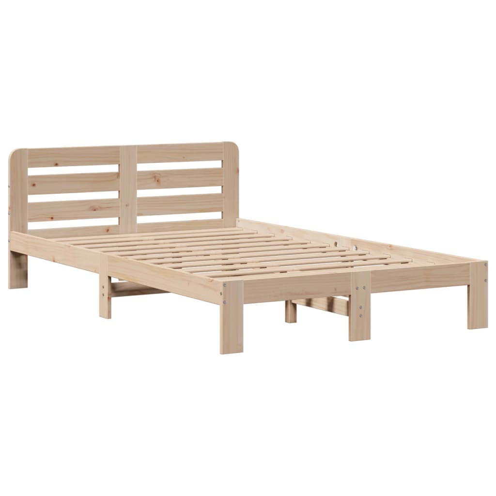Bookcase Bed without Mattress 135x190 cm Double Solid Wood Pine