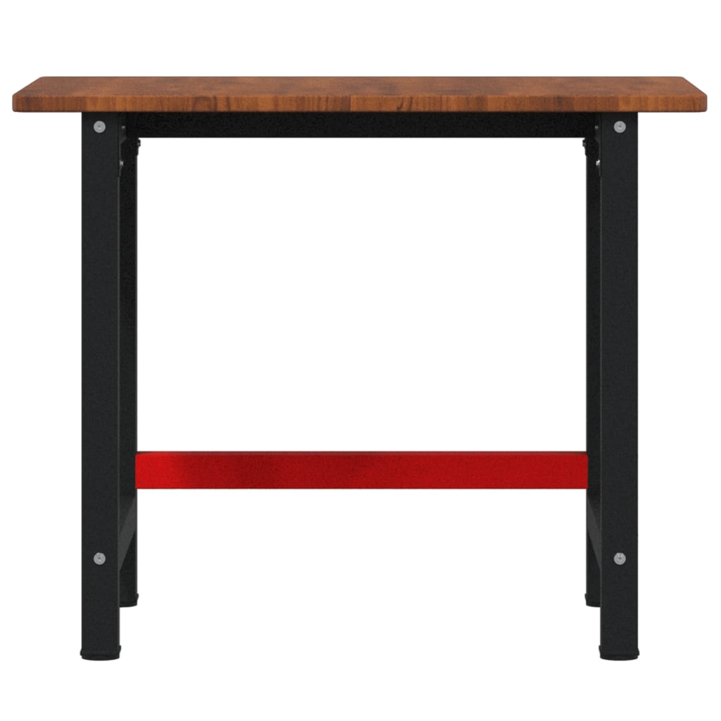 Workbench Dark Brown 100x60x81.5 cm Solid Wood Oak Rectangular