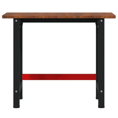 Workbench Dark Brown 100x60x81.5 cm Solid Wood Oak Rectangular