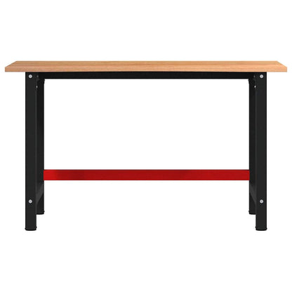 Workbench Dark Brown 140x60x81.5 cm Solid Wood Oak