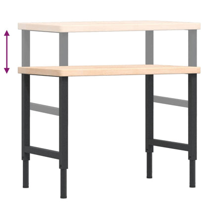 Workbench 100x60x(73-99.5) cm Solid Wood Oak Rectangular