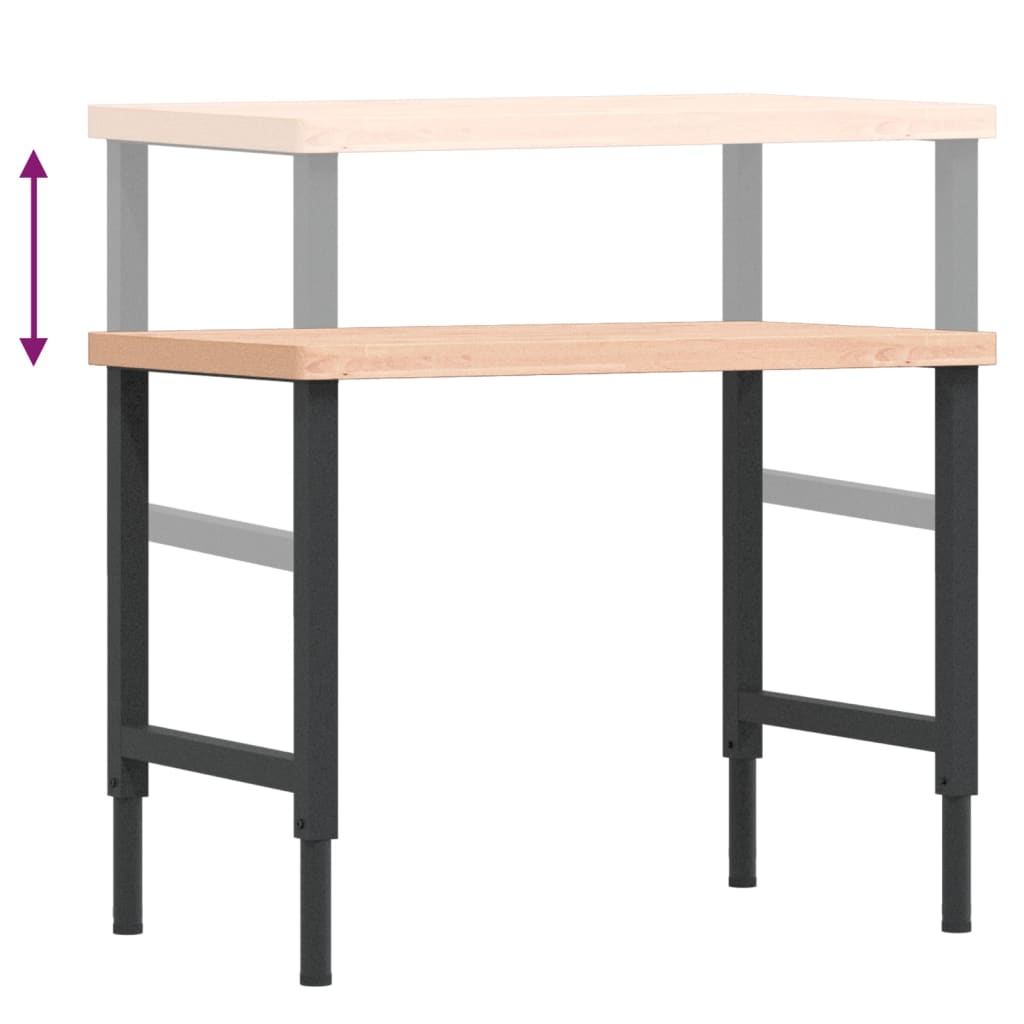 Workbench 100x60x(73-99.5) cm Solid Wood Beech Rectangular