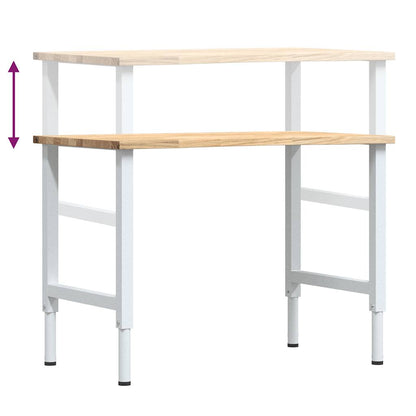 Workbench 100x60x(71.5-98) cm Solid Wood Oak