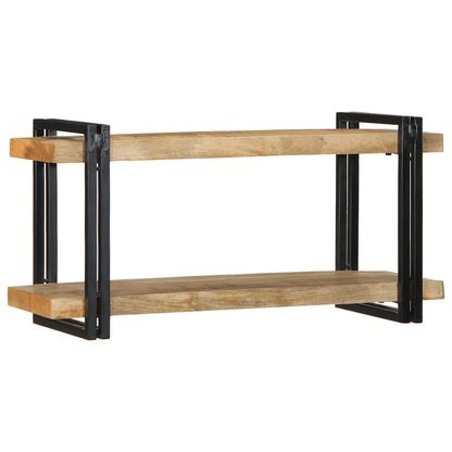 Wall Shelf 90x33x45 cm Solid Rough Wood Mango