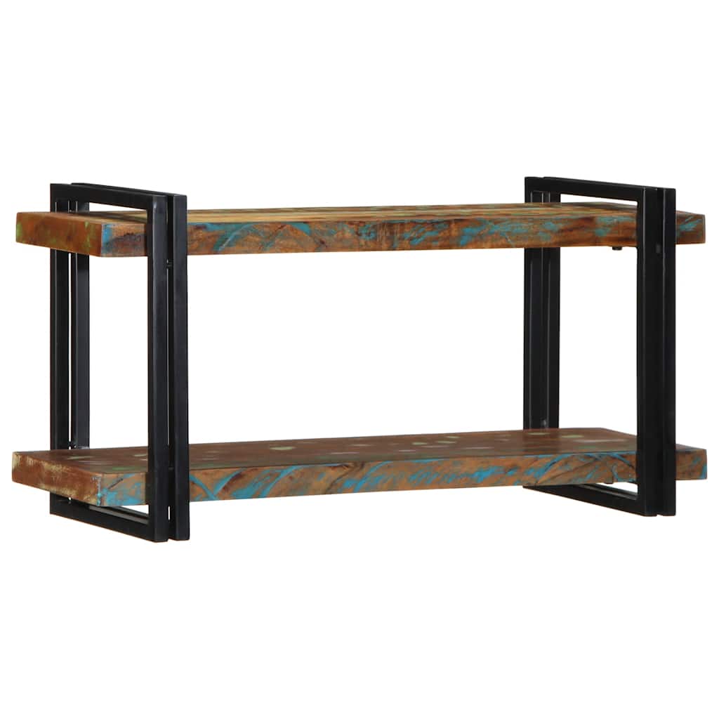 Wall Shelf Multicolour Solid Wood Reclaimed