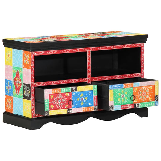 TV Cabinet 80 x 35 x 50 cm Multicolour Solid Mango Wood