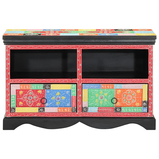 TV Cabinet 80 x 35 x 50 cm Multicolour Solid Mango Wood