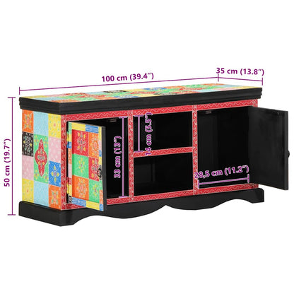 TV Cabinet Multicolour 100 x 35 x 50 cm Solid Mango Wood