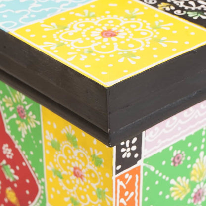 Storage Box Multicolour 40 x 30 x 30 cm Solid Mango wood