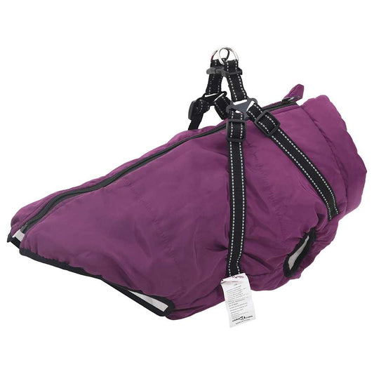 Dog Coat with Harness Waterproof Reflective Purple 5XL