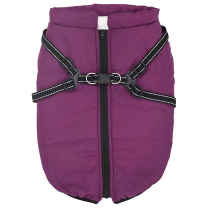 Dog Coat with Harness Waterproof Reflective Purple 5XL