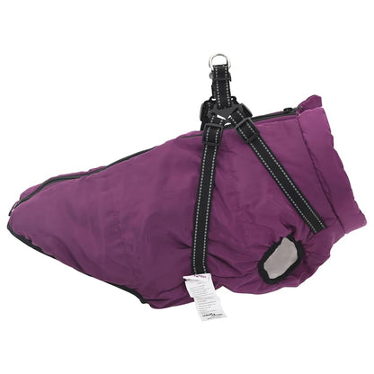 Dog Coat with Harness Waterproof Reflective Purple 6XL