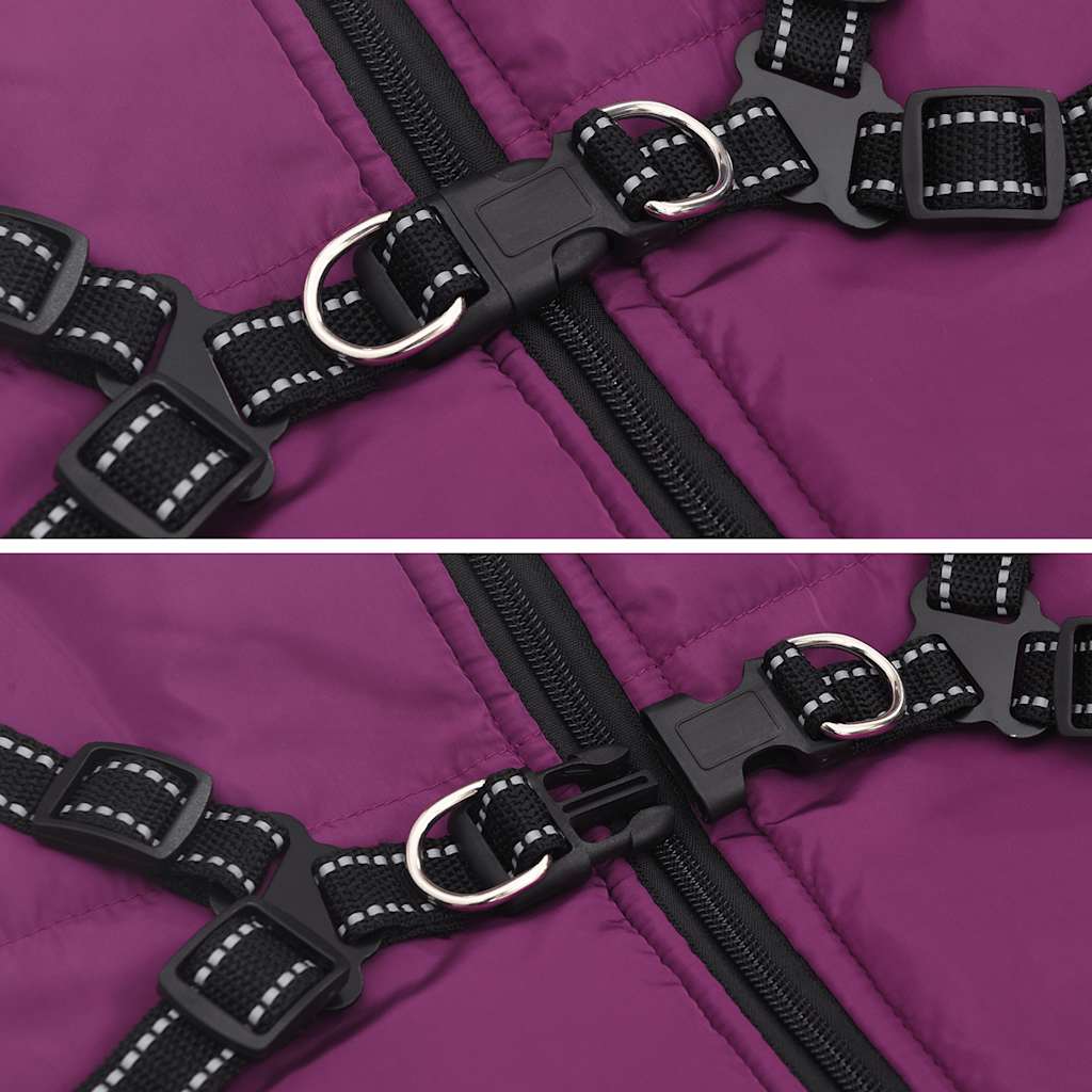 Dog Coat with Harness Waterproof Reflective Purple 6XL