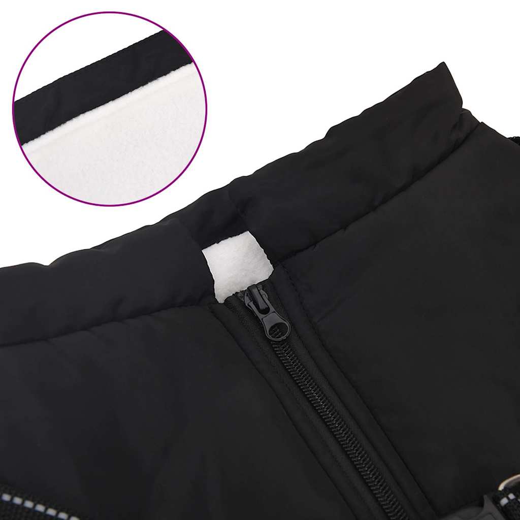 Dog Coat with Harness Waterproof Reflective Black 6XL