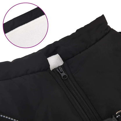 Dog Coat with Harness Waterproof Reflective Black 6XL