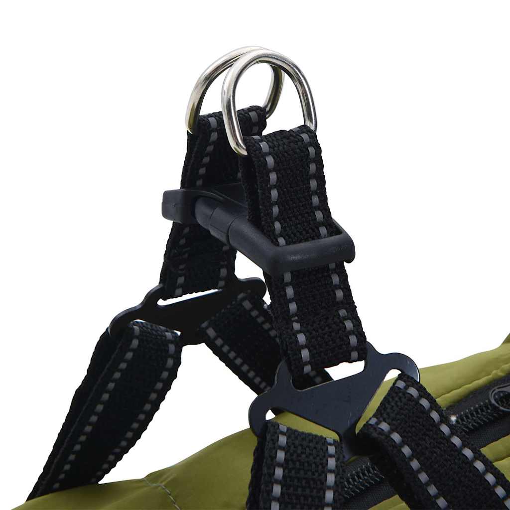 Dog Coat with Harness Waterproof Reflective Army Green 2XL