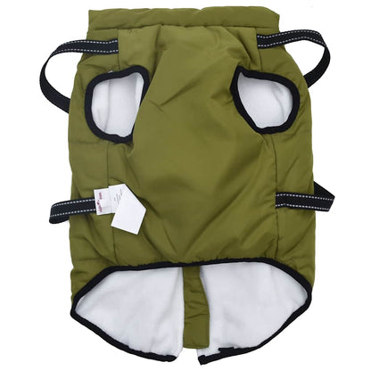 Dog Coat with Harness Waterproof Reflective Army Green 3XL