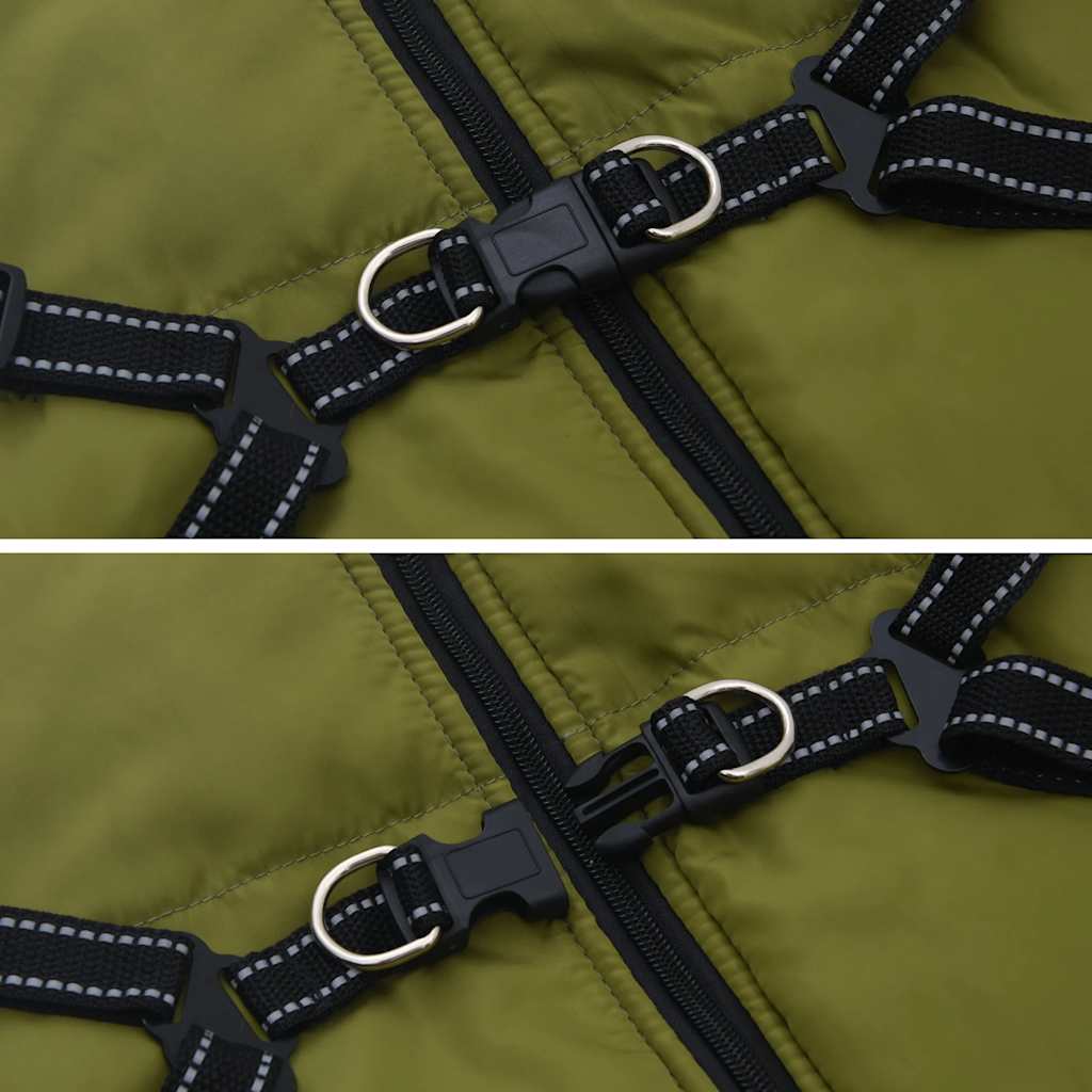 Dog Coat with Harness Waterproof Reflective Army Green 5XL