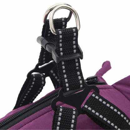 Dog Coat with Harness Waterproof Reflective Purple S