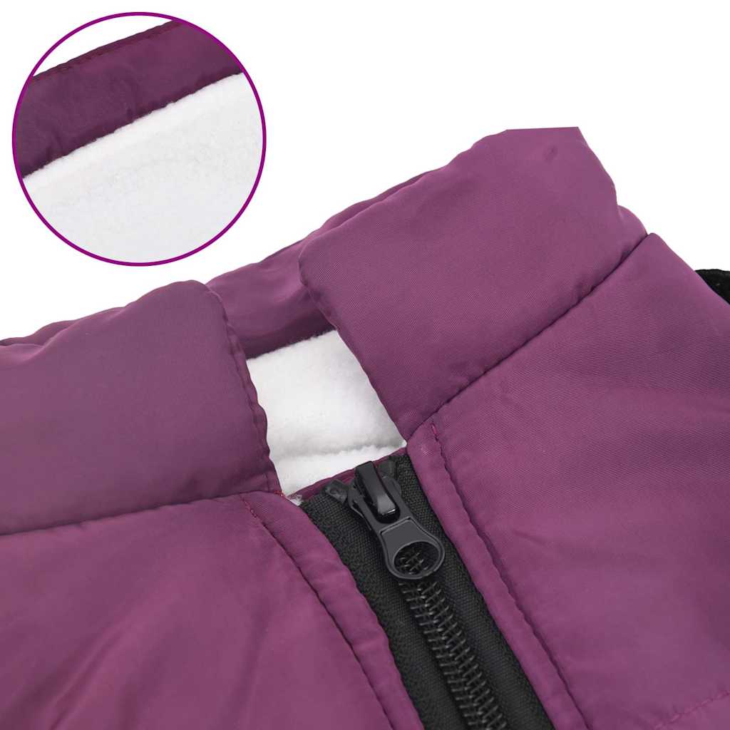 Dog Coat with Harness Waterproof Reflective Purple XL