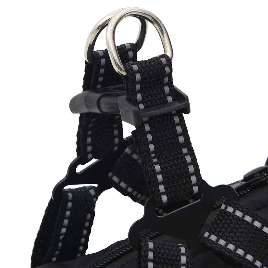 Dog Coat with Harness Waterproof Reflective Black S