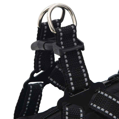 Dog Coat with Harness Waterproof Reflective Black S
