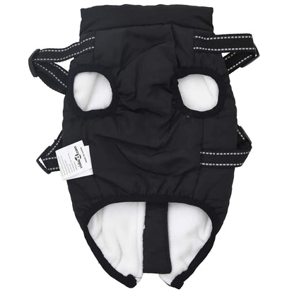 Dog Coat with Harness Waterproof Reflective Black M