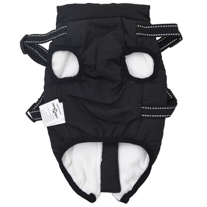 Dog Coat with Harness Waterproof Reflective Black XL