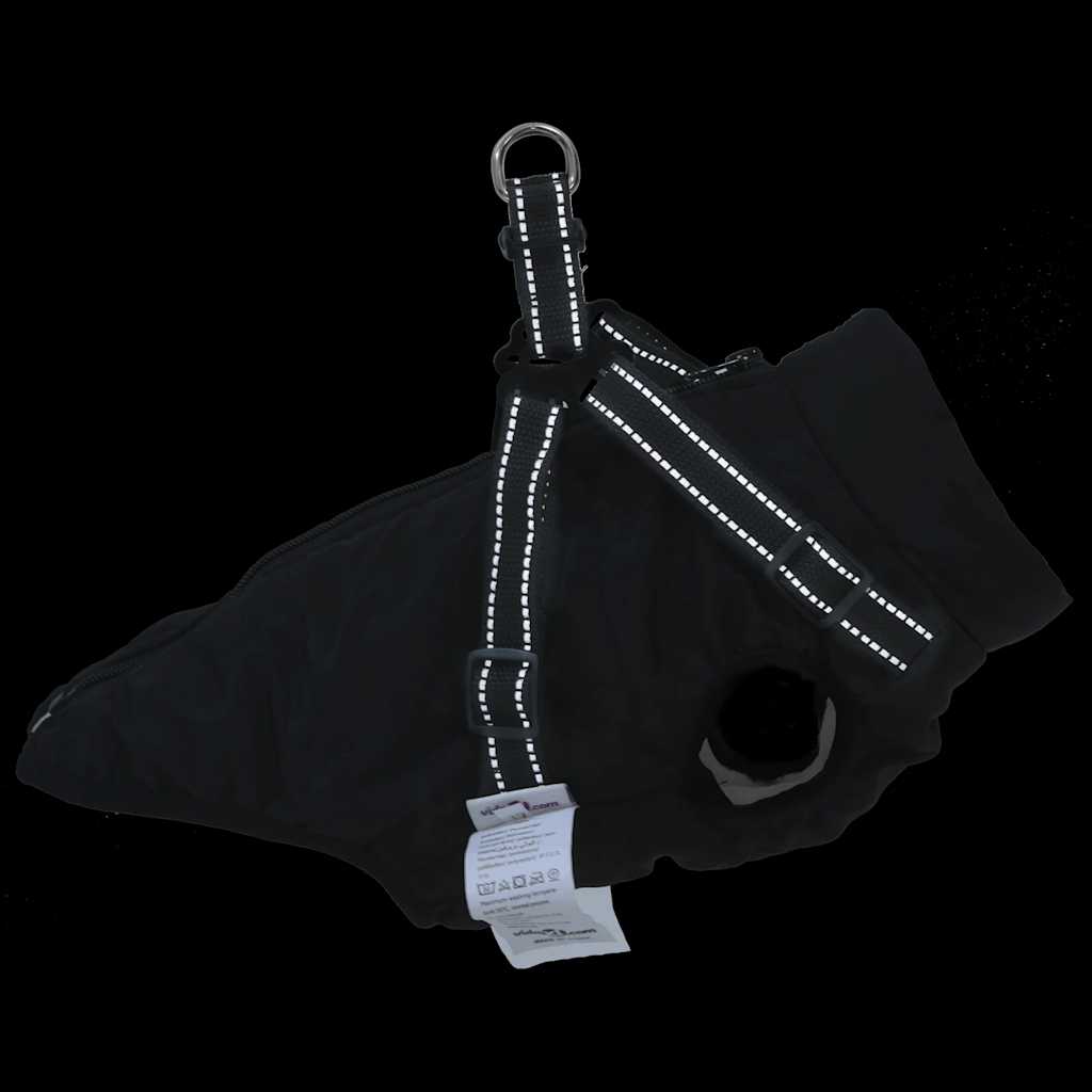 Dog Coat with Harness Waterproof Reflective Black XL