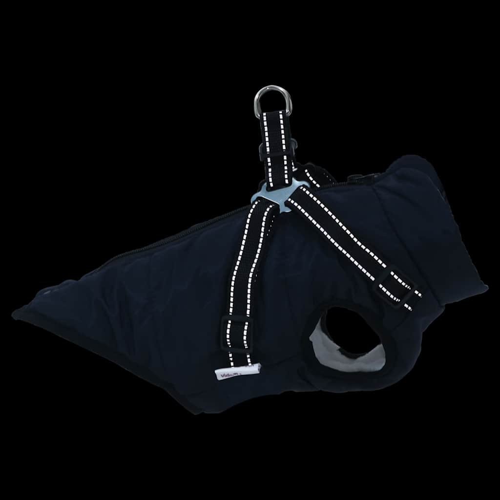 Dog Coat with Harness Waterproof Reflective Navy Blue S