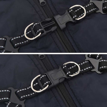 Dog Coat with Harness Waterproof Reflective Navy Blue 2XL
