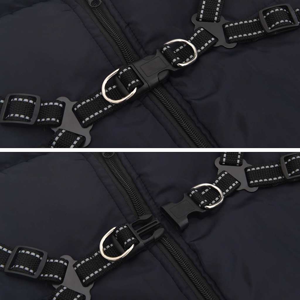 Dog Coat with Harness Waterproof Reflective Navy Blue 4XL