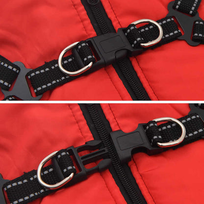Dog Coat with Harness Waterproof Reflective Red XL
