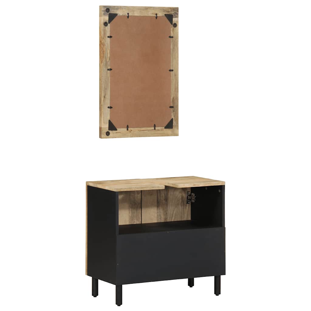 2 Piece Bathroom Furniture Set Solid Wood Mango