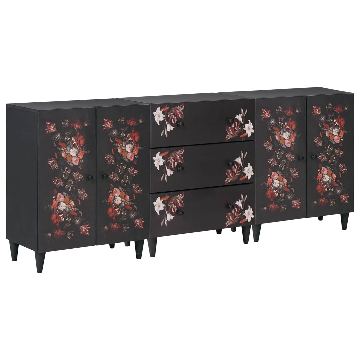 Storage Cabinets 3 pcs 180 x 33 x 75 cm Solid Mango Wood