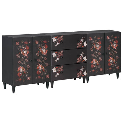 Storage Cabinets 3 pcs 180 x 33 x 75 cm Solid Mango Wood