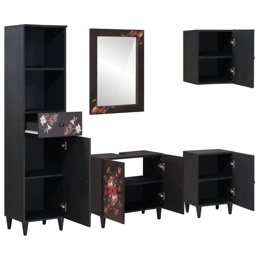 Bathroom Cabinet Set 5 pcs Solid Mango Wood
