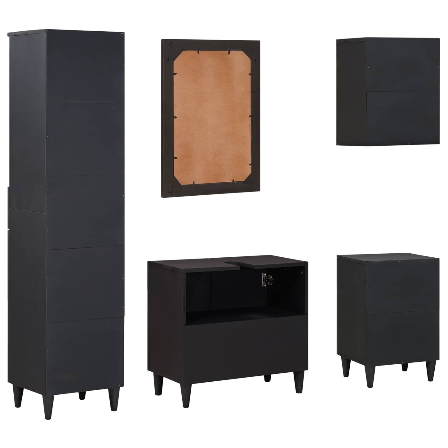 Bathroom Cabinet Set with Drawer 5 pcs Solid Mango Wood
